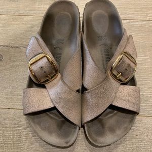 Birkenstock siena big buckle rose gold